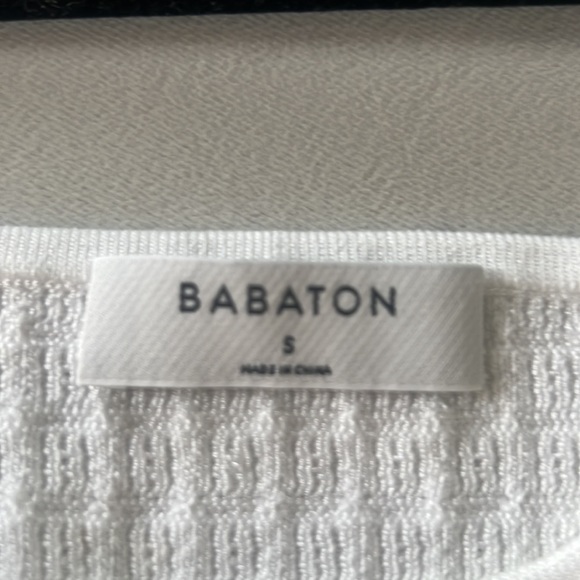 Babaton White/Black Crop Top with Gold Hardware - Picture 3 of 4